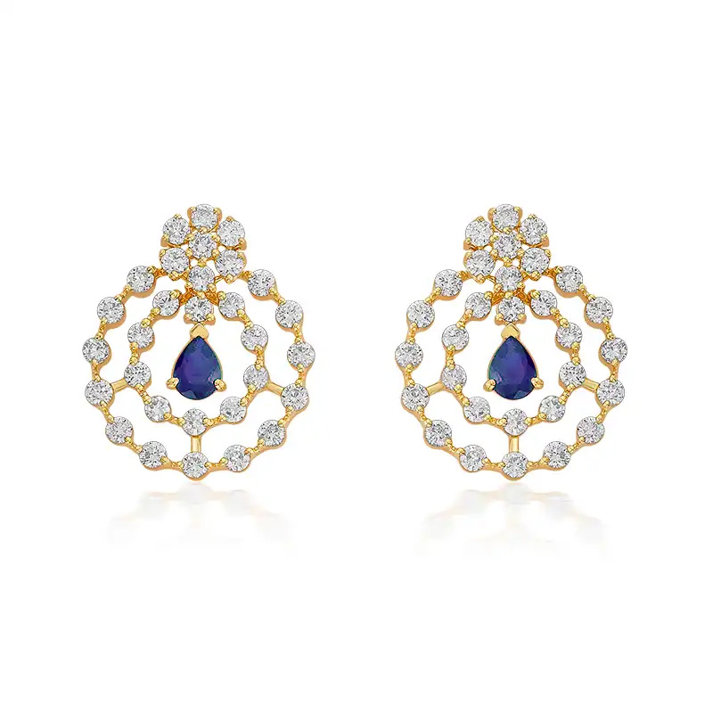 Contemporary Royalty Gemstone studded Diamond Pendant Set